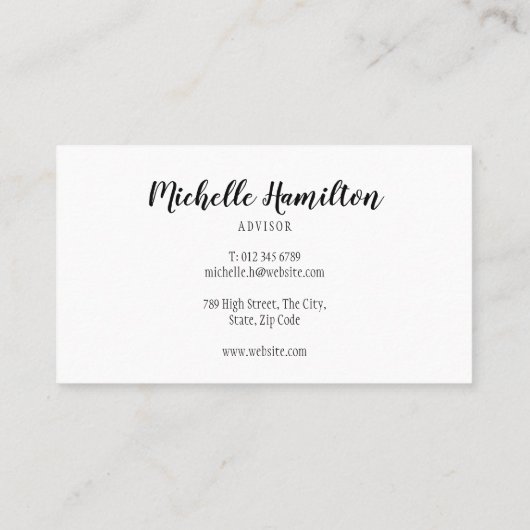 スクリプエレガントトシンプル白黒 名刺 (裏面)