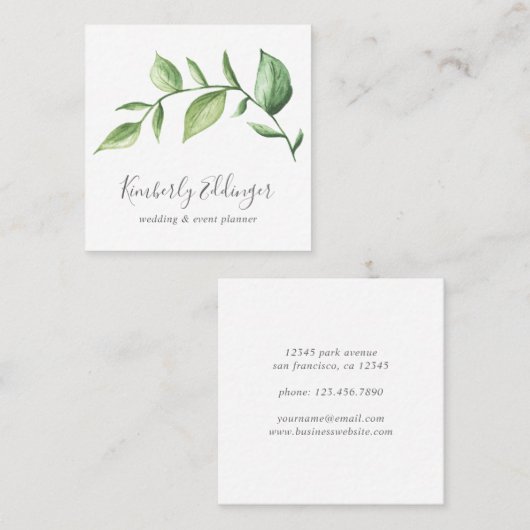 スクリプエレガントトシンプル素朴植物学 スクエア名刺 (正面/裏面)