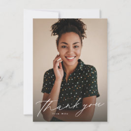 スクリプエレガントトシンプル2枚の写真卒業 サンキューカード