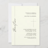 スクリプエレガントトスペインのバプテスマアイボリーバウティゾ 招待状 (正面)