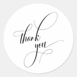 スクリプエレガントトタイポグラフィありがとうございましたシンプル ラウンドシール