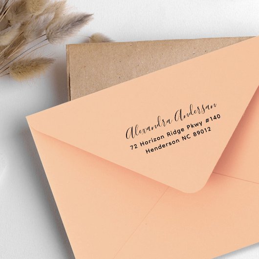 スクリプエレガントトタイポグラフィの最小リターンアドレス セルフインキングスタンプ