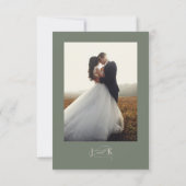 スクリプエレガントトタイポグラフィグ結婚リーン サンキューカード (裏面)