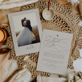 スクリプエレガントトタイポグラフィサ結婚ンド サンキューカード