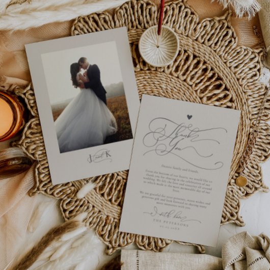 スクリプエレガントトタイポグラフィサ結婚ンド サンキューカード