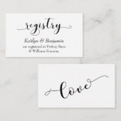 スクリプエレガントトタイポグラフィシンプル結婚、レジストリ エンクロージャーカード (正面/裏面)