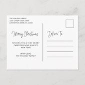 スクリプエレガントトタイポグラフィフォトクリスモダンマス シーズンポストカード (裏面)