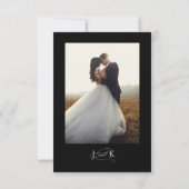 スクリプエレガントトタイポグラフィブ結婚ラック サンキューカード (裏面)