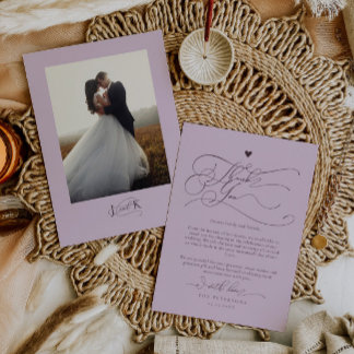 スクリプエレガントトタイポグラフィプ結婚ム サンキューカード