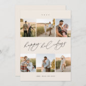 スクリプエレガントトタイポグラフィ6モダンフォトコラージュ シーズンカード (正面/裏面)