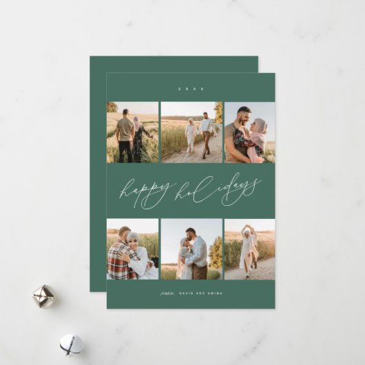 スクリプエレガントトタイポグラフィ6モダンフォトコラージュ シーズンカード (正面/裏面インサイチュ)