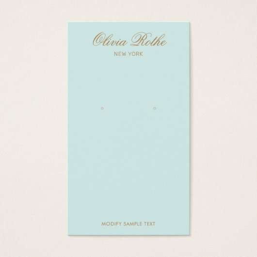 スクリプエレガントトターコイズブルーイヤリングディスプレイ (正面)