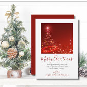 スクリプエレガントトツリー赤い非フォトクリスマス シーズンカード