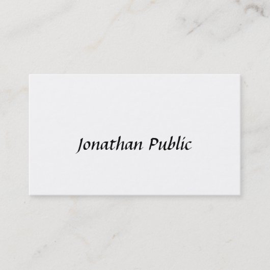 スクリプエレガントトデザインミニマルモダンリストプレーン 名刺 (正面)