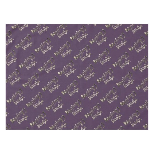 スクリプエレガントトナス茄子メリークリスマス テーブルクロス (正面(横))