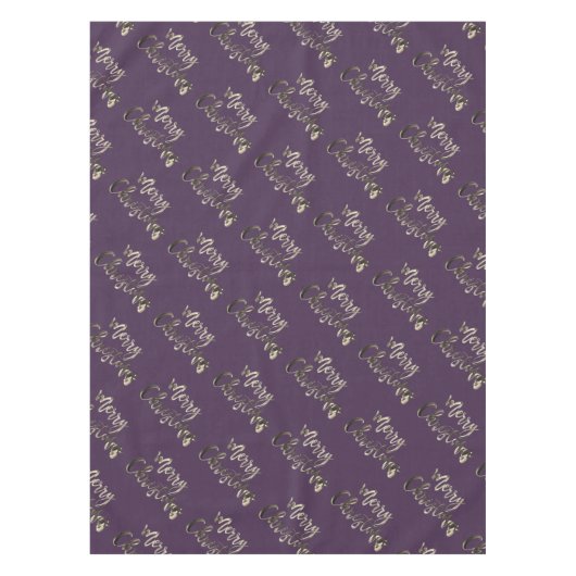 スクリプエレガントトナス茄子メリークリスマス テーブルクロス (正面)