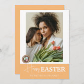 スクリプエレガントトハッピーイースターファミリの写真1枚 シーズンカード (正面/裏面)