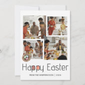 スクリプエレガントトハッピーイースターファミリーフォトコラージュ シーズンカード (正面)