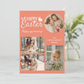 スクリプエレガントトハッピーイースターファミリーフォトコラージュ シーズンカード (スタンド正面)