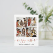 スクリプエレガントトハッピーイースターファミリーフォトコラージュ シーズンポストカード (スタンド正面)