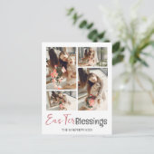 スクリプエレガントトハッピーイースターファミリーフォトコラージュ シーズンポストカード (スタンド正面)