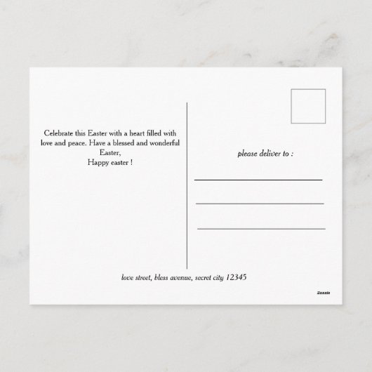 スクリプエレガントトハッピーイースターファミリーフォトコラージュ シーズンポストカード (裏面)