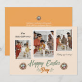 スクリプエレガントトハッピーイースターファミリー3枚の写真 シーズンカード (正面/裏面)