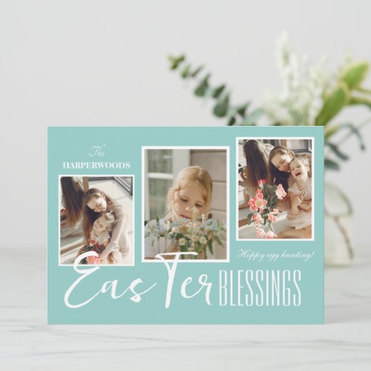 スクリプエレガントトハッピーイースターファミリー3枚の写真 シーズンカード (スタンド正面)