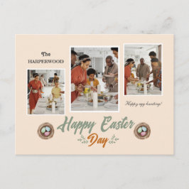 スクリプエレガントトハッピーイースターファミリー3枚の写真 シーズンポストカード