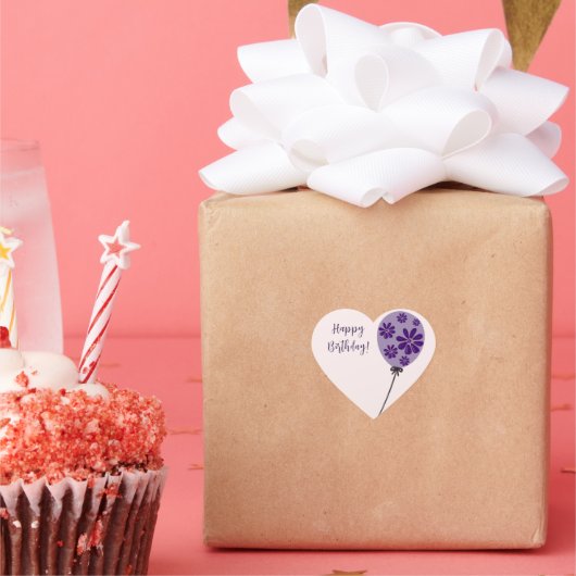 スクリプエレガントトハッピーバースデー!花気球 ハートシール (パーティー)