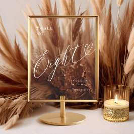 スクリプエレガントトハートのテー結婚ブル番号8 アクリルサイン