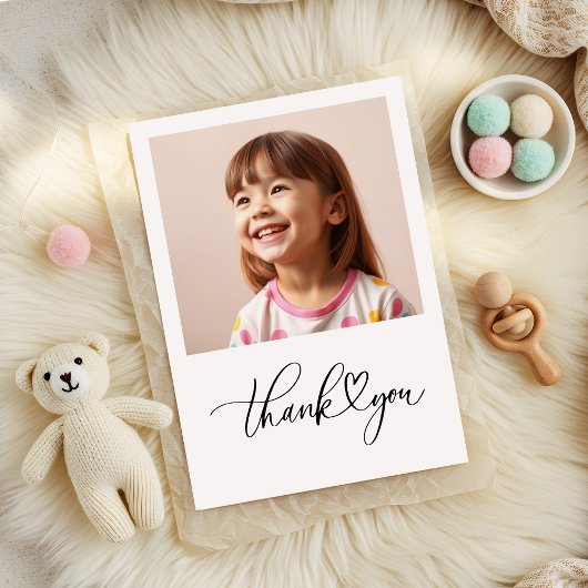 スクリプエレガントトハートミニマル誕生日 サンキューカード