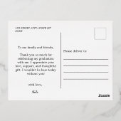 スクリプエレガントトハート写真卒業ありがとう 箔シーズンポストカード (裏面)