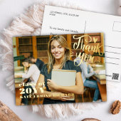 スクリプエレガントトハート写真卒業ありがとう 箔シーズンポストカード