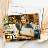 スクリプエレガントトハート写真卒業ありがとう 箔シーズンポストカード