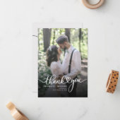 スクリプエレガントトハート結婚の写真ありがとう ノートカード (正面/裏面インサイチュ)