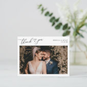 スクリプエレガントトハート結婚の写真ありがとう ポストカード (スタンド正面)