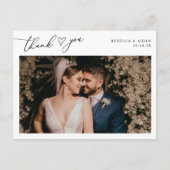 スクリプエレガントトハート結婚の写真ありがとう ポストカード (正面)