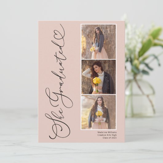 スクリプエレガントトハート3写真の卒業発表 案内状 (スタンド正面)