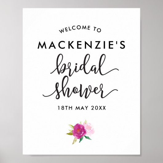 スクリプエレガントトバラブライダルシャワーウェルカムポスター ポスター (正面)