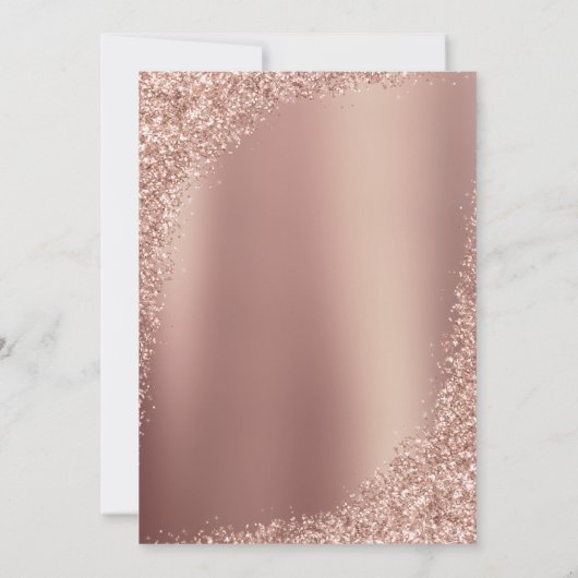 スクリプエレガントトバラ金ゴールド結婚式の日付の保存 セーブザデート (裏面)