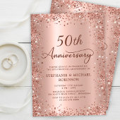 スクリプエレガントトバラ金ゴールド50結婚周年 招待状