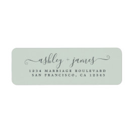 スクリプエレガントトパステルグリーン結婚ズ差出人住所 ラベル