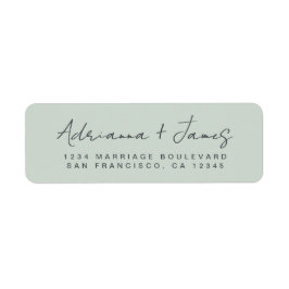スクリプエレガントトパステルグリーン結婚ズ差出人住所 ラベル