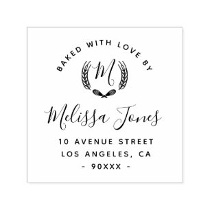 スクリプエレガントトパーソナライズされたベーカリーロゴビジネス セルフインキングスタンプ