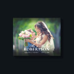 スクリプエレガントトパーソナライズされた結婚の キャンバスプリント<br><div class="desc">このキャンバ結婚スに写真を追加し、名前と日付でパーソナライズ結婚する。</div>