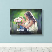 スクリプエレガントトパーソナライズされた結婚の キャンバスプリント (インサイチュ (ウッドフロア))