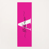 スクリプエレガントトビッグモノグラムAホットピンク ヨガマット (正面)