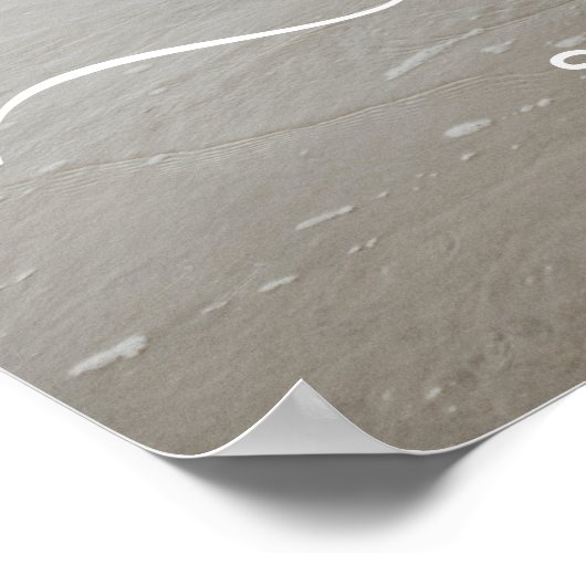 スクリプエレガントトビーチをテーマ結婚にしたウェルカムサイン ポスター (角)