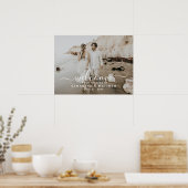 スクリプエレガントトビーチをテーマ結婚にしたウェルカムサイン ポスター (キッチン)